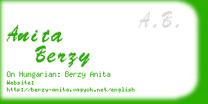 anita berzy business card